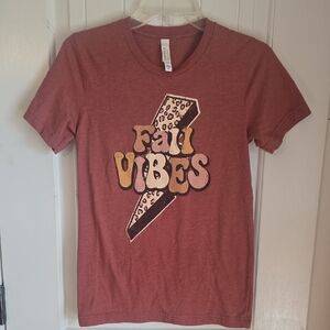 Bella Canvas Maroon Tee with Leopard Fall Vibes Print